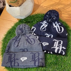 BEAMS GOLF（ビームス ゴルフ）NYロゴ 総柄 ニットキャップ