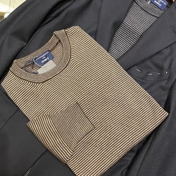 BEAMS F（ビームスF）【別注】MORGANO / 12ゲージ ミニボーダー クルーネックニット（トップス ニット・セーター）通販｜BEAMS