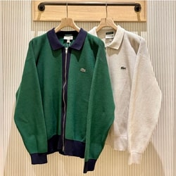 BEAMS（ビームス）【別注】LACOSTE / ジップアップ ニット