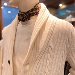 BEAMS PLUS ハイランドウール ショールカラー ニット カーディガン M