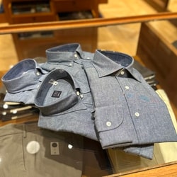 BEAMS F（ビームスF）シャンブレー ボタンダウンカラーシャツ