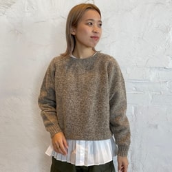 Ray BEAMS（レイ ビームス）プリーツ キリカエ クルーネック シャツ（シャツ・ブラウス カジュアルシャツ）通販｜BEAMS