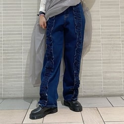 CAROLINA GLASER（カロリナ グレイサー）フリル デニムパンツ