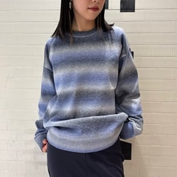 BEAMS（ビームス）フェード ボーダー クルーネックニット