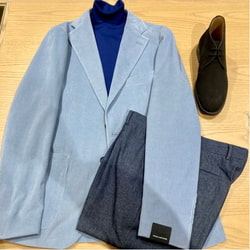 BEAMS F（ビームスF）コットン 1プリーツ デニム スラックス