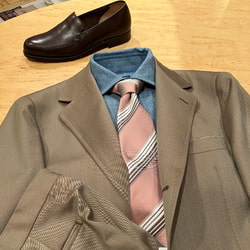 BEAMS F（ビームスF）シャンブレー ワイドカラーシャツ（シャツ