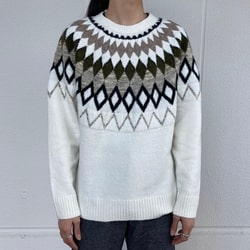 BEAMS HEART（ビームス ハート）フェアアイル柄 クルーネック