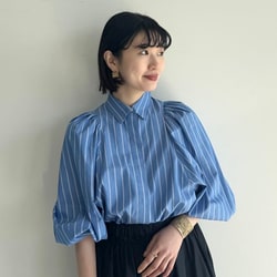 beams EFFE トルコブルーコットンブラウス日本製