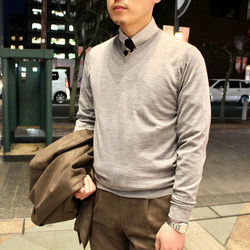 BEAMS F（ビームスF）JOHN SMEDLEY / PACKHAM 30ゲージ Vネック