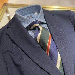 BEAMS F（ビームスF）シャンブレー ワイドカラーシャツ（シャツ