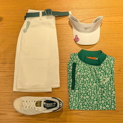 新品 BEAMS GOLF ストレッチ カラー スカート イエロー