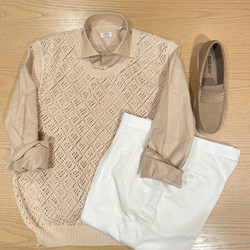 別注】Raffa Molina コットン クルーネック ニットベスト