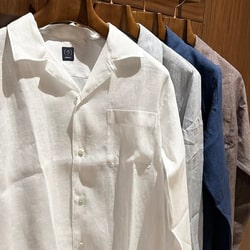 BEAMS F(ビームスF)リネン ソリッド オープンカラーシャツ BEAMS F(ビームスF)リネン ソリッド オープンカラーシャツ