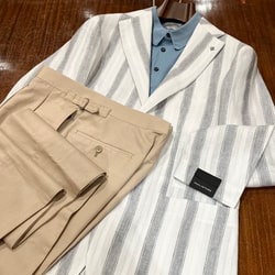 BEAMS F(ビームスF)コットンリネン 2プリーツ サイド BEAMS F(ビームスF)コットンリネン 2プリーツ サイド
