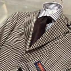 店内商品がすべてレジにて半額！！ BEAMS F（ビームスF）E.THOMAS チェック ミックスファブリック ジャケット・アウター