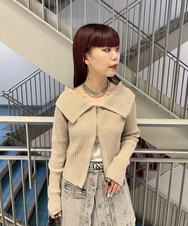 もえのさんの「BEAMS WOMEN｜ART-BROWN / ヘアー カーフ ベルト」を使ったコーディネート