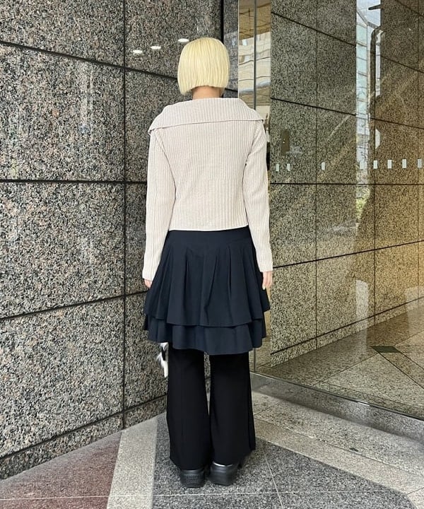 あさひさんの「BEAMS WOMEN｜スリム ニット ボーダー マフラー」を使ったコーディネート