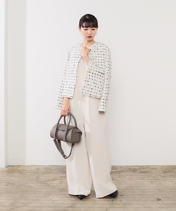 shibataさんの「BEAMS WOMEN｜ツイード ノーカラー ジャケット」を使ったコーディネート