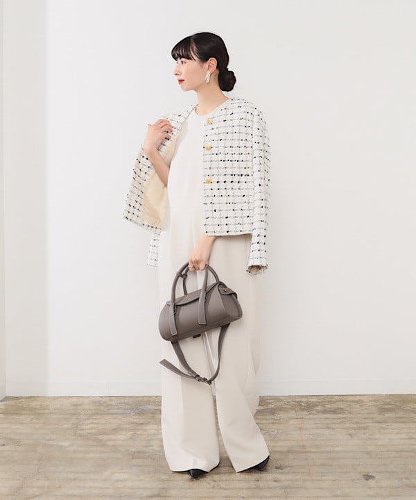 shibataさんの「BEAMS WOMEN｜ツイード ノーカラー ジャケット」を使ったコーディネート