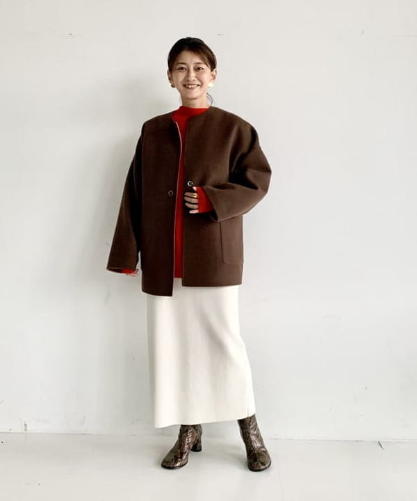 桑原 ふみさんの「BEAMS WOMEN｜シンプル タイト ニットスカート .M.」を使ったコーディネート