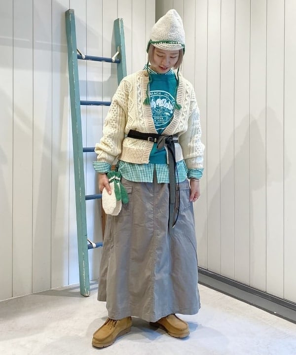Kaoru Sakumaさんの「BEAMS WOMEN｜3ゲージ 2トーン アラン カーディガン」を使ったコーディネート