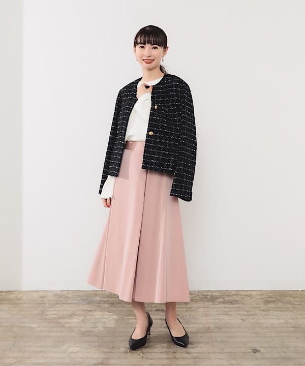 shibataさんの「BEAMS WOMEN｜ツイード ノーカラー ジャケット」を使ったコーディネート