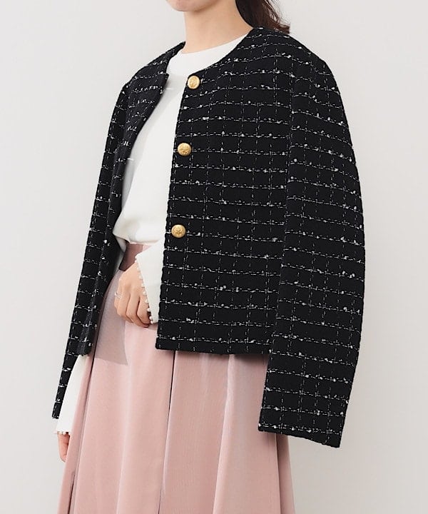 shibataさんの「BEAMS WOMEN｜ツイード ノーカラー ジャケット」を使ったコーディネート