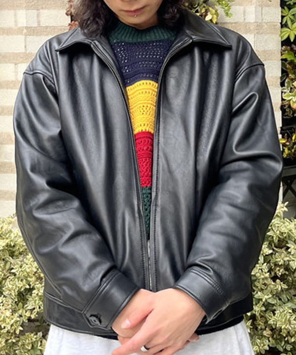 菊田 悠さんの「BEAMS WOMEN｜レザー ジップブルゾン」を使ったコーディネート