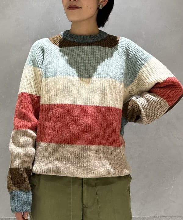 葵さんの「BEAMS WOMEN｜BEAMS PLUS / Crew Multi Stripe 5G」を使ったコーディネート