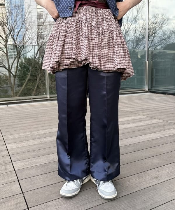 クロサワさんの「BEAMS WOMEN｜ドット オープン カラー ショートスリーブ」を使ったコーディネート