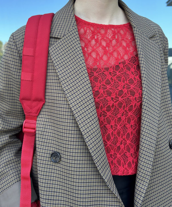 Hazukiさんの「BEAMS WOMEN｜ストレッチレース クルーネック Tシャツ」を使ったコーディネート