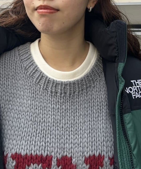 チナツさんの「BEAMS WOMEN｜コットン サーマル クルーネック ロングスリーブ Tシャツ」を使ったコーディネート