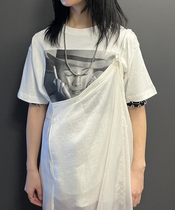 にしだてさんの「BEAMS WOMEN｜maturely / サテン ラップ スカート」を使ったコーディネート