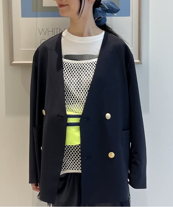 にしだてさんの「BEAMS WOMEN｜maturely / デニム リペア スクエア シュシュ」を使ったコーディネート