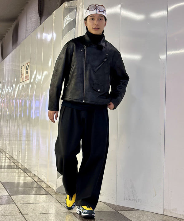 Kellyさんの「BEAMS WOMEN｜フェイクレザー ライダースジャケット」を使ったコーディネート