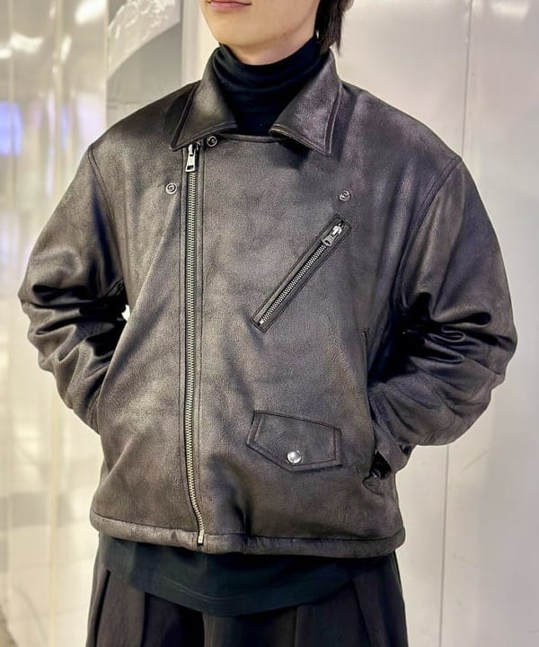 Kellyさんの「BEAMS WOMEN｜フェイクレザー ライダースジャケット」を使ったコーディネート