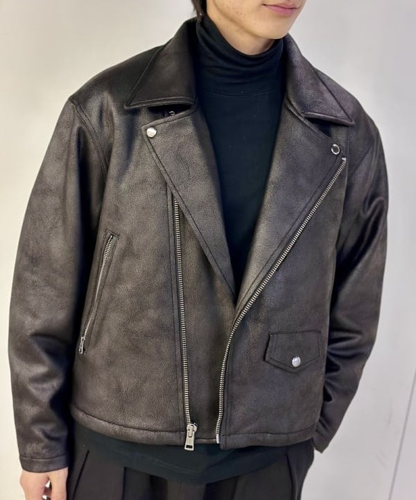 Kellyさんの「BEAMS WOMEN｜フェイクレザー ライダースジャケット」を使ったコーディネート