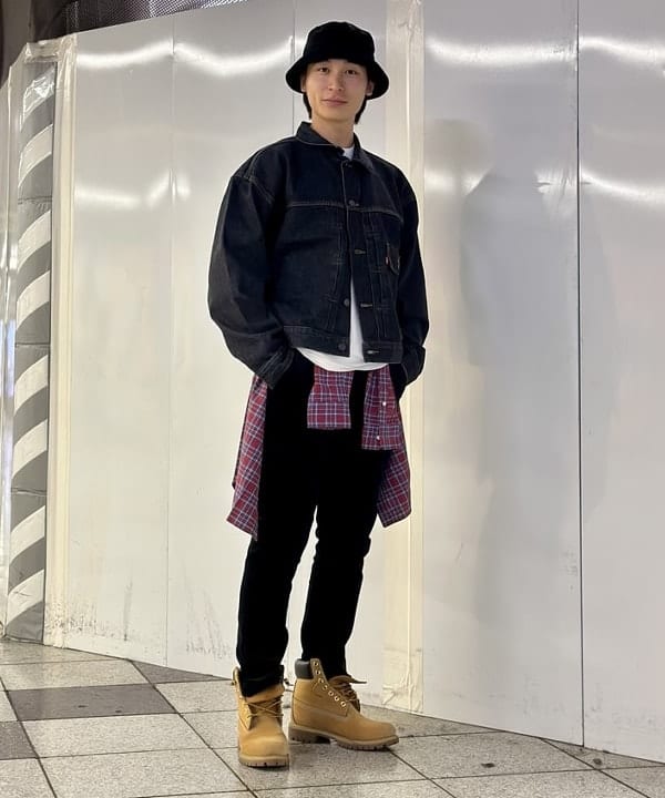 Kellyさんの「BEAMS WOMEN｜BEAMS PLUS / インディゴチェック ボタンダウンシャツ」を使ったコーディネート