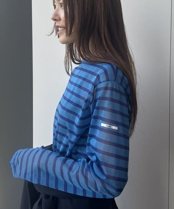 佐々木 南美さんの「BEAMS WOMEN｜ORCIVAL / シースルー ボーダー Tシャツ」を使ったコーディネート