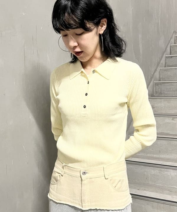 kigoさんの「BEAMS WOMEN｜リブ ニット ポロ」を使ったコーディネート