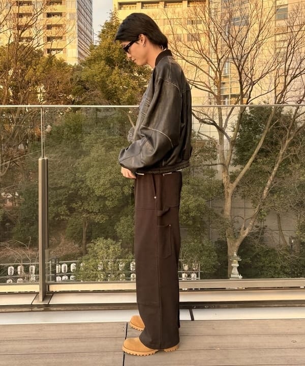 中嶋 大介さんの「BEAMS WOMEN｜ユーズド加工 レザー ショートブルゾン」を使ったコーディネート