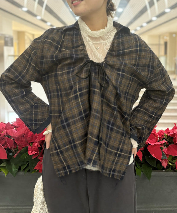あすかさんの「BEAMS WOMEN｜maturely / チェック アンド ベルベット リボン プルオーバー」を使ったコーディネート