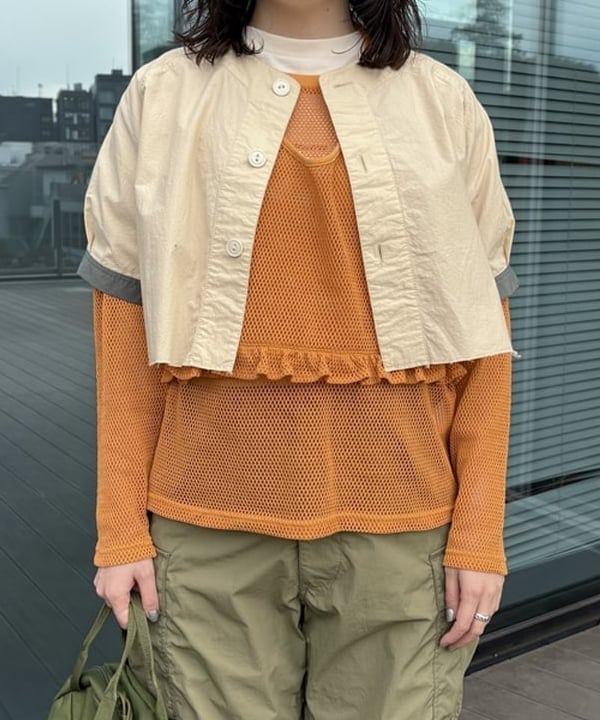 クロサワさんの「BEAMS WOMEN｜ショート ベースボール ショートスリーブ シャツ」を使ったコーディネート