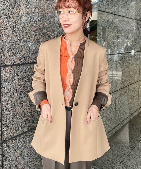 多田 日奈子さんの「BEAMS WOMEN｜1ボタン ラペルレス ジャケット」を使ったコーディネート