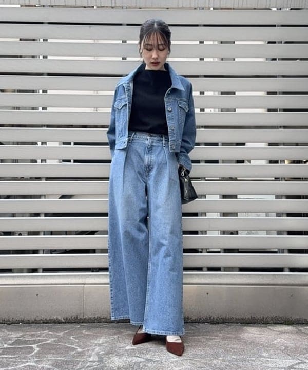 YUIさんの「BEAMS WOMEN｜【別注】upper hights / THE SHORT デニムジャケット」を使ったコーディネート