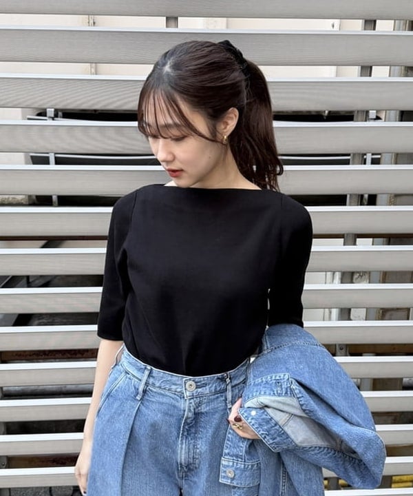 YUIさんの「BEAMS WOMEN｜【別注】upper hights / THE SHORT デニムジャケット」を使ったコーディネート