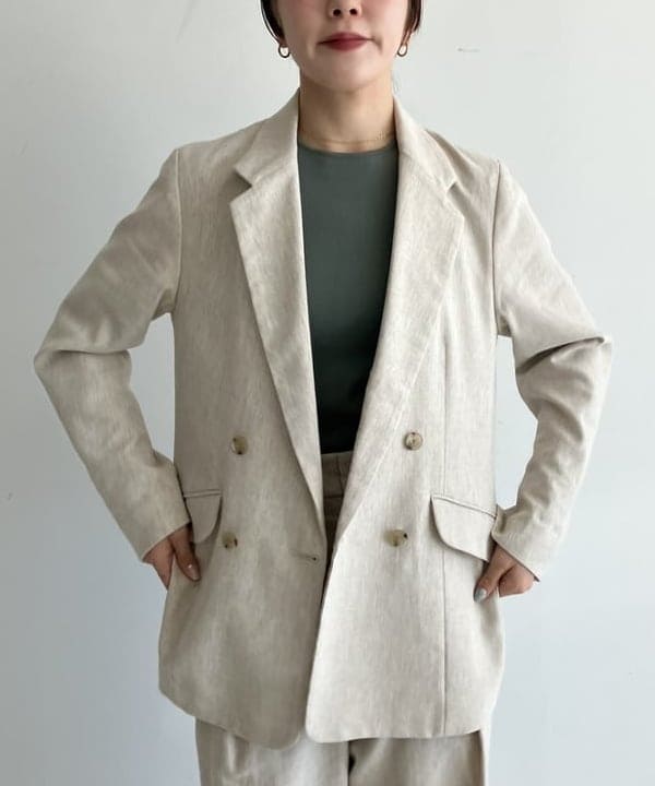 SAKAIさんの「BEAMS WOMEN｜【別注】TICCA / ソリッド リネン ダブル ジャケット」を使ったコーディネート