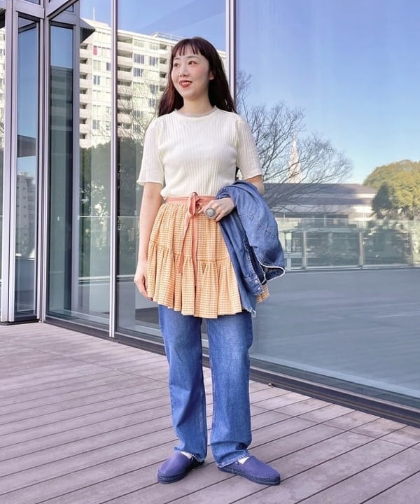 おのすさんの「BEAMS WOMEN｜【別注】Lee / ダメージ & リペア ウエスタン シャツ」を使ったコーディネート