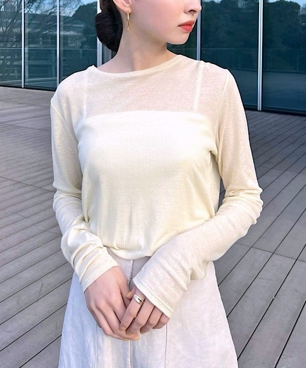 shibataさんの「BEAMS WOMEN｜シアーコットン ロングスリーブTシャツ」を使ったコーディネート