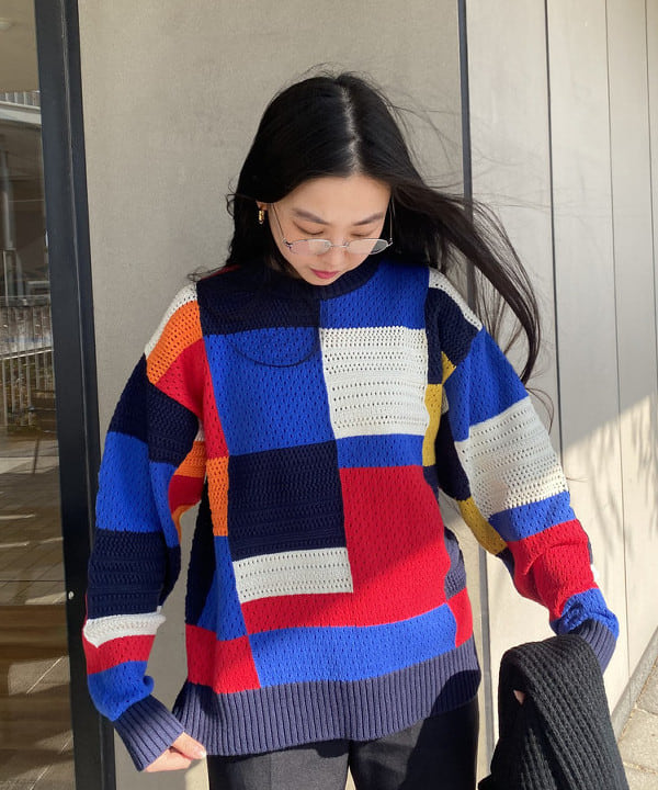 ayaさんの「BEAMS WOMEN｜クレイジークルーネック ニット」を使ったコーディネート